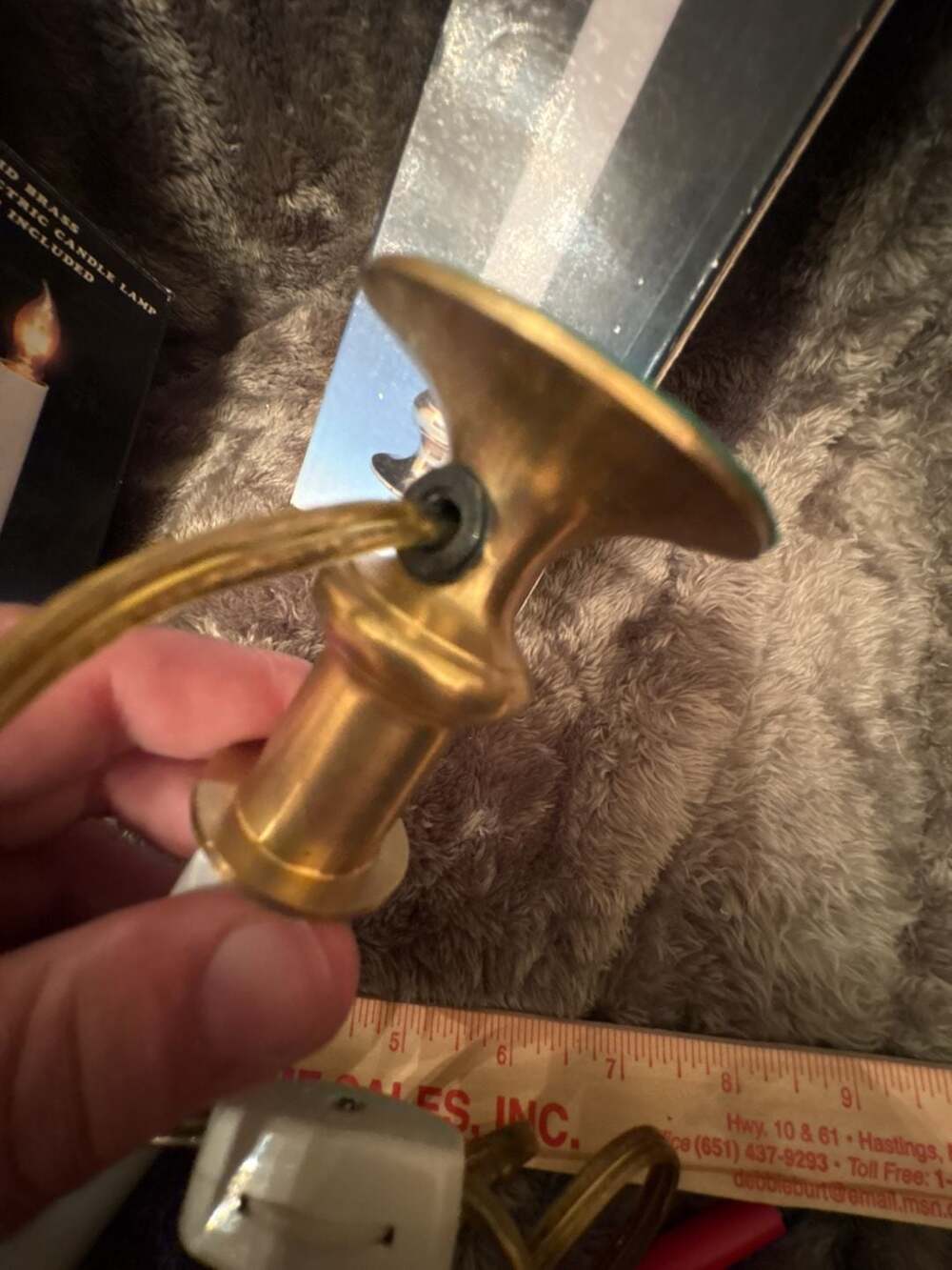 Caldor Solid Brass Electric Candle Lamp Item No. 95063 - Picture 9 of 9